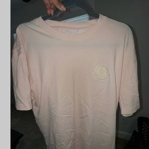 AUTHENTIC pink Moncler Women’s T shirt Size L NEVER BEEN WORN